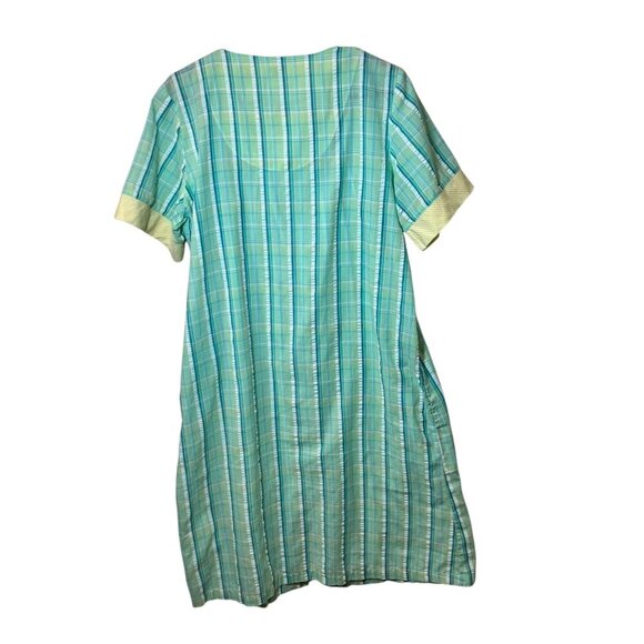 Vintage Green & Yellow Aria Short-Sleeve Nightgown/With Embroidered Size large - Picture 5 of 5